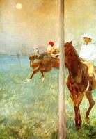 Degas, Edgar - Jockeys before the Start with Flagpoll